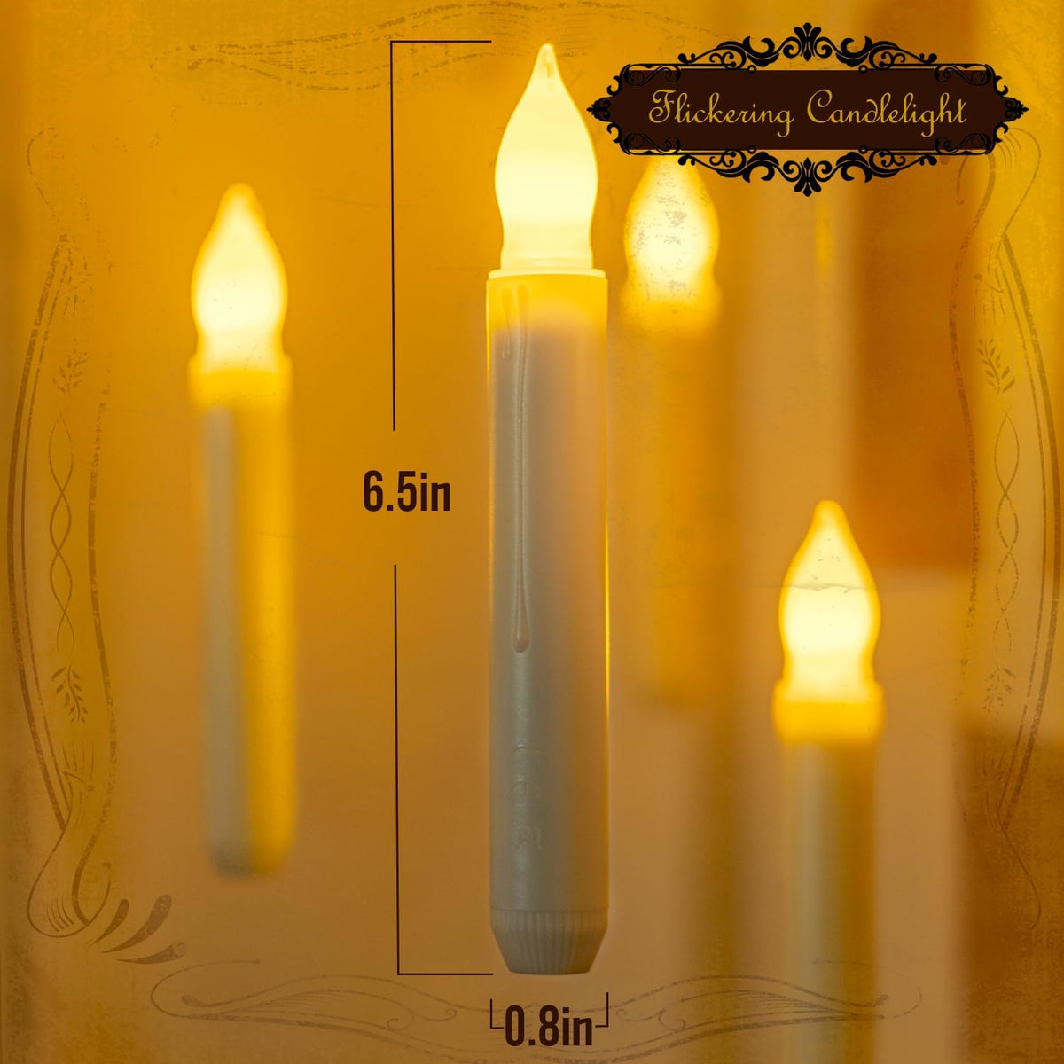 Homemory Hanging Floating Candles with Wand Remote and String, Flying Flameless LED Taper Candles Warm White Light, Battery Operated Window Candles with Wand for Halloween Christmas Party, 12 Pcs
