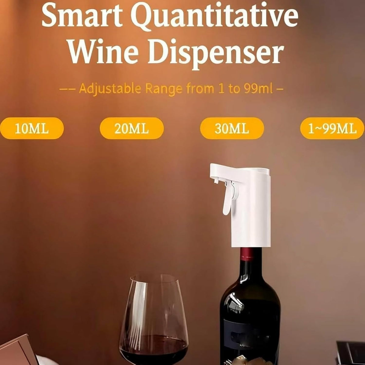 Liquor Dispenser, Smart Dispenser, Smart Automatic Touch Control Alcohol Pourer, Built-In Aeration Tech to Enhance Every Drink, for Any Bottle, Black