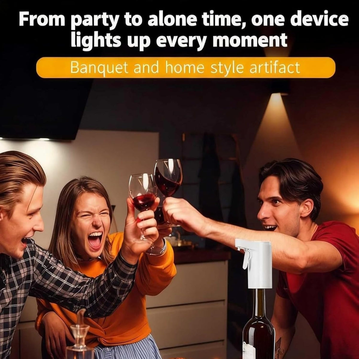 Liquor Dispenser, Smart Dispenser, Smart Automatic Touch Control Alcohol Pourer, Built-In Aeration Tech to Enhance Every Drink, for Any Bottle, Black