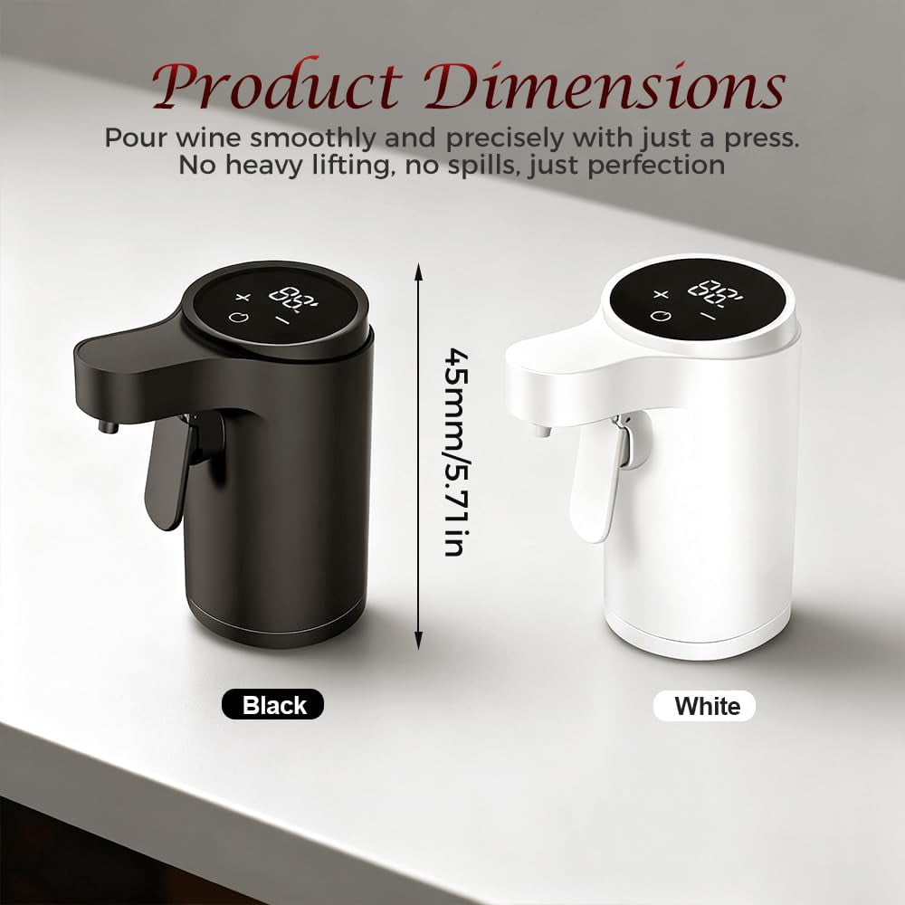 Liquor Dispenser, Smart Dispenser, Smart Automatic Touch Control Alcohol Pourer, Built-In Aeration Tech to Enhance Every Drink, for Any Bottle, Black
